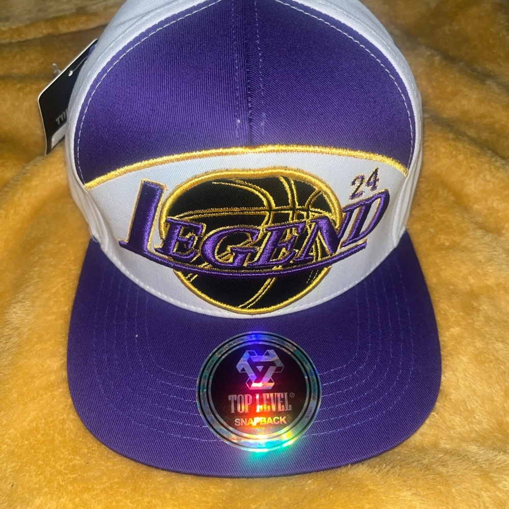Los Angeles Top Level Kobe 24 Embroidered Lakers White Snapback Hat Cap Legends